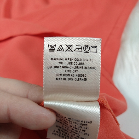 Anthro Maeve Coral Blouse with Lace Sleeves - Picture 6 of 8